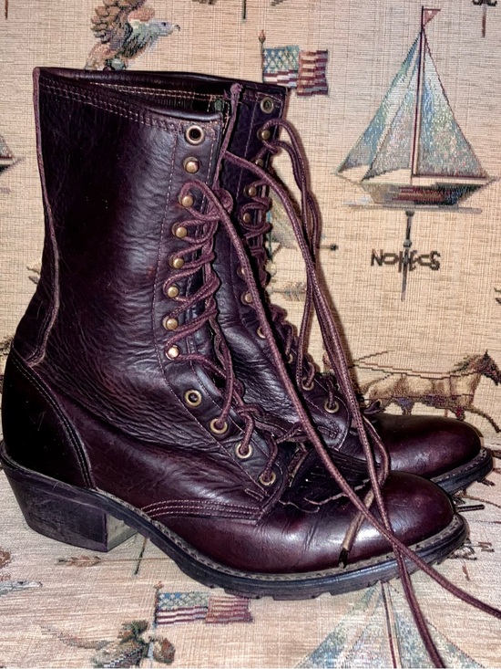 Double H Shoes - Double H Packer Burgundy Leather Boots size 9M EUC